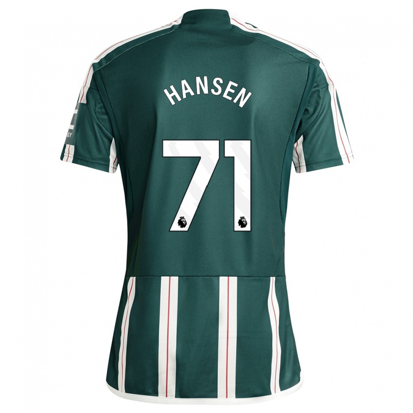 Kandiny Kinderen Isak Hansen-Aaroen #71 Donkergroen Uitshirt Uittenue 2023/24 T-Shirt België