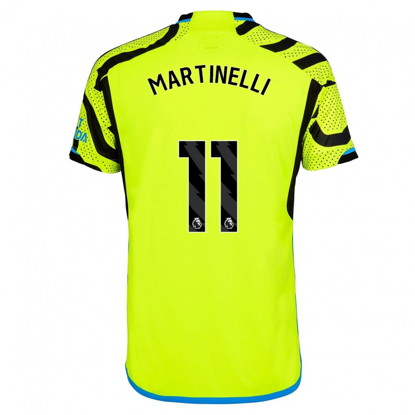 Kandiny Kinder Gabriel Martinelli #11 Gelb Auswärtstrikot Trikot 2023/24 T-Shirt Österreich