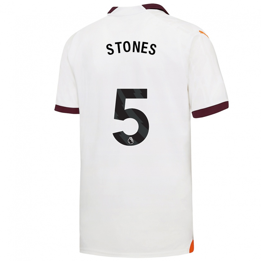 Kandiny Kinderen John Stones #5 Wit Uitshirt Uittenue 2023/24 T-Shirt België