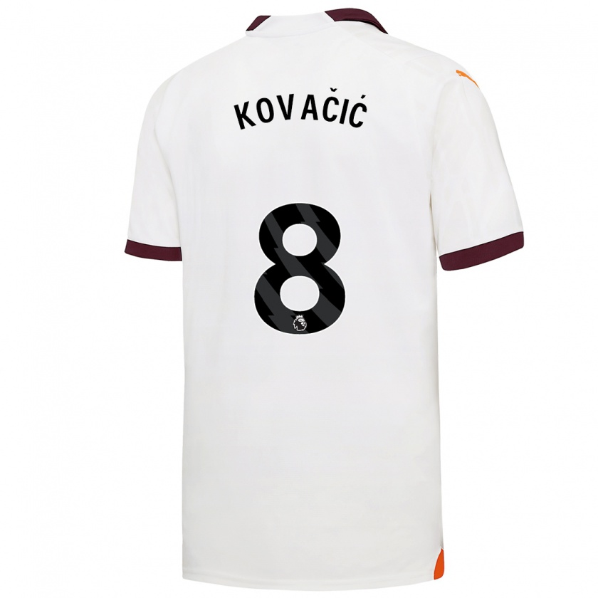 Kandiny Kinderen Mateo Kovacic #8 Wit Uitshirt Uittenue 2023/24 T-Shirt België