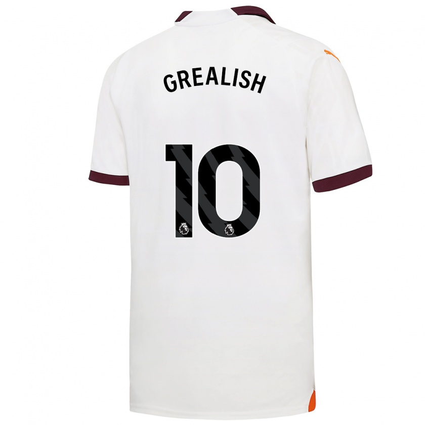 Kandiny Niño Camiseta Jack Grealish #10 Blanco 2ª Equipación 2023/24 La Camisa