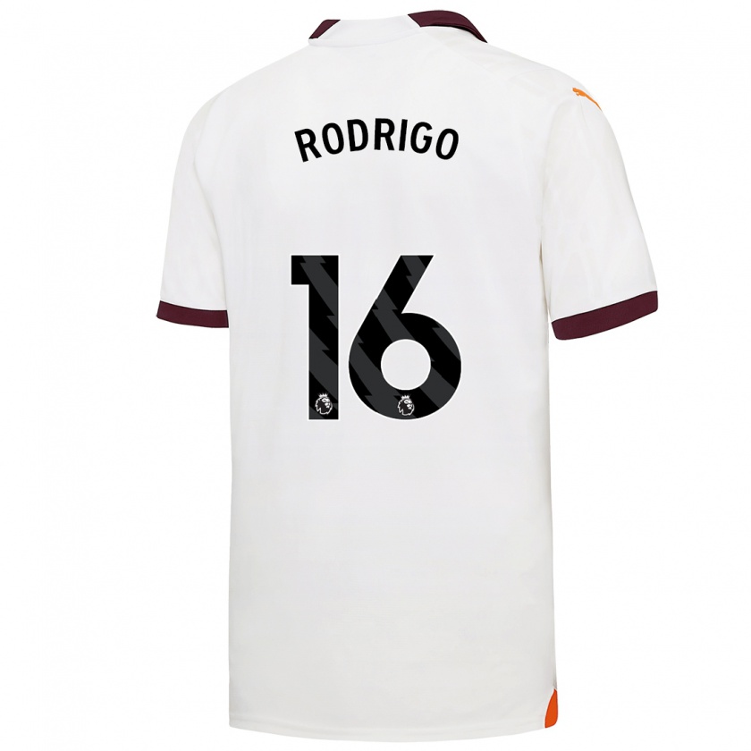 Kandiny Bambino Maglia Rodri #16 Bianco Kit Gara Away 2023/24 Maglietta