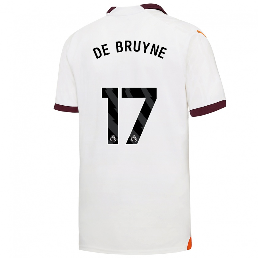 Kandiny Bambino Maglia Kevin De Bruyne #17 Bianco Kit Gara Away 2023/24 Maglietta