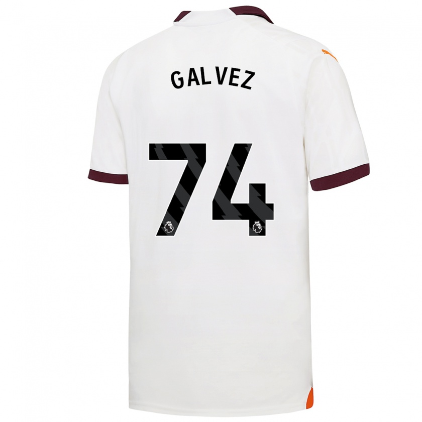 Kandiny Bambino Maglia Tomas Galvez #74 Bianco Kit Gara Away 2023/24 Maglietta