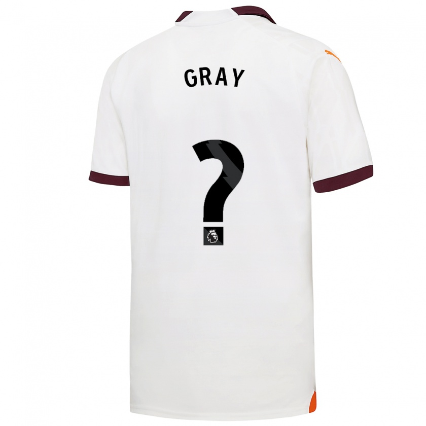 Kandiny Bambino Maglia Charlie Gray #0 Bianco Kit Gara Away 2023/24 Maglietta