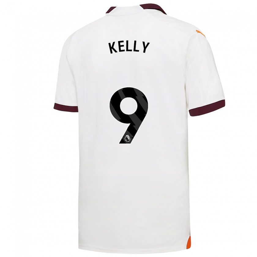 Kandiny Bambino Maglia Chloe Kelly #9 Bianco Kit Gara Away 2023/24 Maglietta