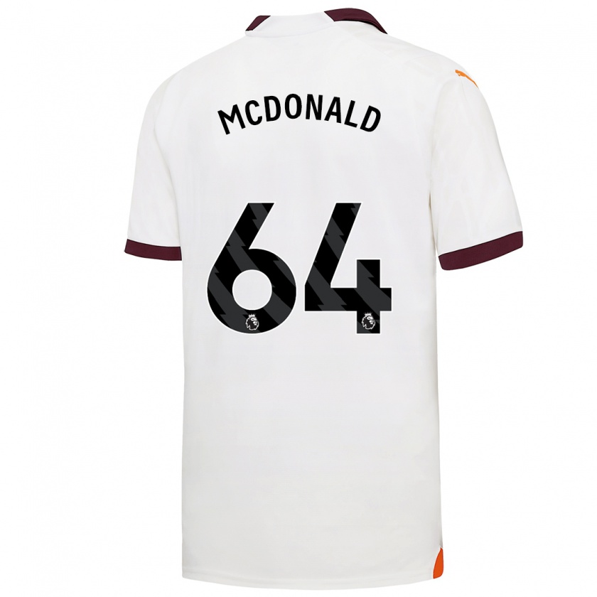 Kandiny Bambino Maglia Rowan Mcdonald #64 Bianco Kit Gara Away 2023/24 Maglietta