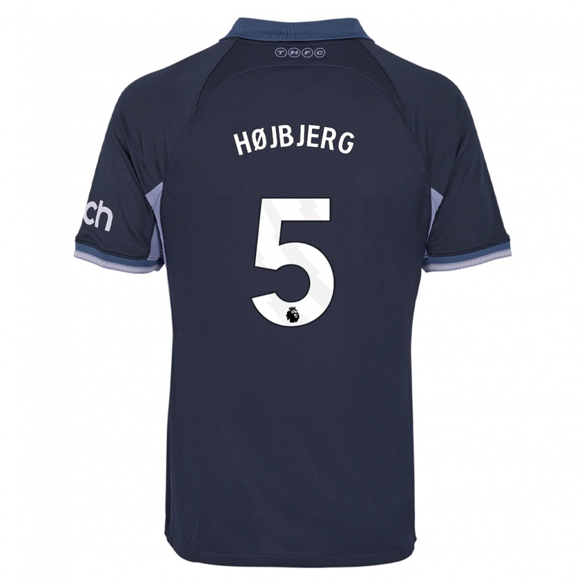 Kandiny Bambino Maglia Pierre-Emile Højbjerg #5 Blu Scuro Kit Gara Away 2023/24 Maglietta