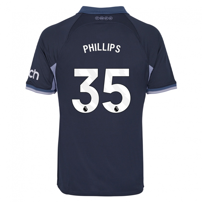 Kandiny Bambino Maglia Ashley Phillips #35 Blu Scuro Kit Gara Away 2023/24 Maglietta