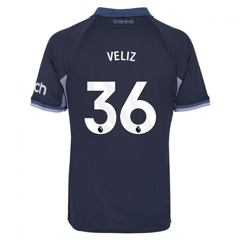 Kandiny Bambino Maglia Alejo Véliz #36 Blu Scuro Kit Gara Away 2023/24 Maglietta