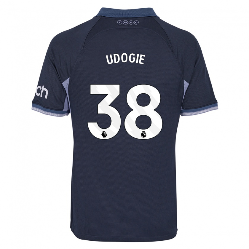 Kandiny Bambino Maglia Destiny Udogie #38 Blu Scuro Kit Gara Away 2023/24 Maglietta