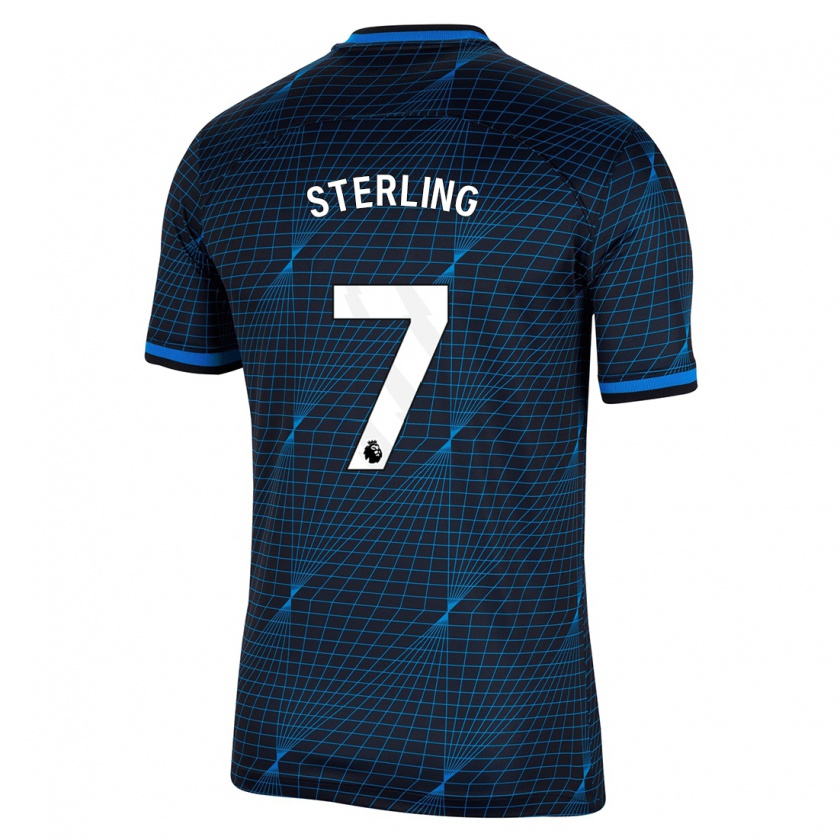 Kandiny Bambino Maglia Raheem Sterling #7 Blu Scuro Kit Gara Away 2023/24 Maglietta