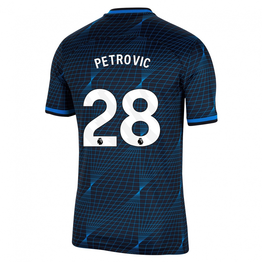 Kandiny Kinderen Djordje Petrovic #28 Donkerblauw Uitshirt Uittenue 2023/24 T-Shirt België