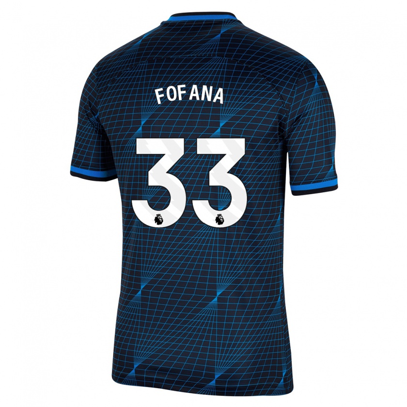 Kandiny Kinderen Wesley Fofana #33 Donkerblauw Uitshirt Uittenue 2023/24 T-Shirt België