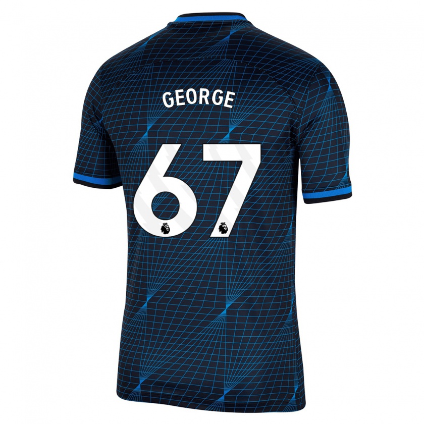 Kandiny Kinder Tyrique George #67 Dunkelblau Auswärtstrikot Trikot 2023/24 T-Shirt Österreich