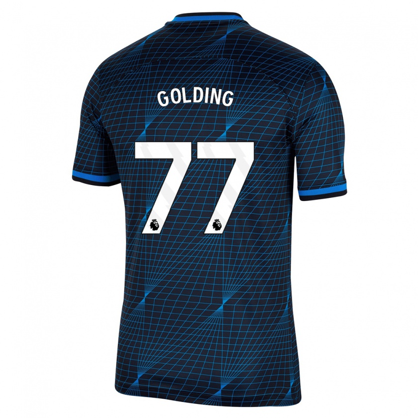 Kandiny Kinderen Michael Golding #77 Donkerblauw Uitshirt Uittenue 2023/24 T-Shirt België