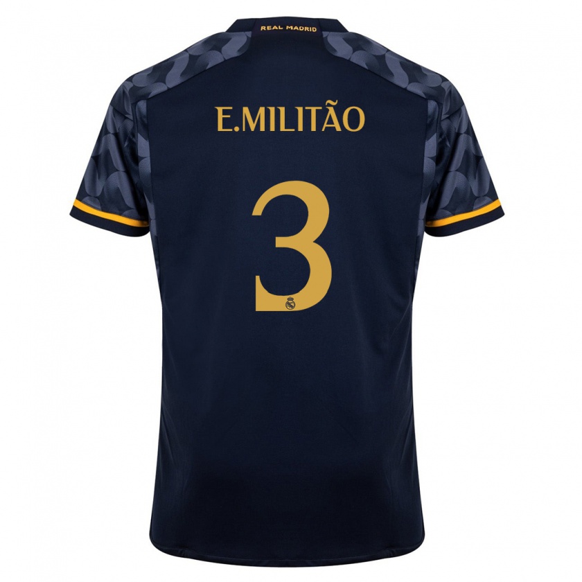 Kandiny Kinderen Éder Militão #3 Donkerblauw Uitshirt Uittenue 2023/24 T-Shirt België