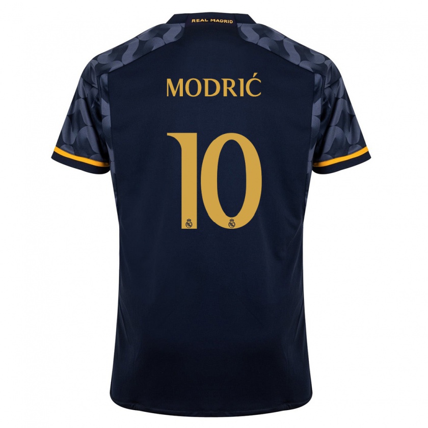 Kandiny Kinderen Luka Modric #10 Donkerblauw Uitshirt Uittenue 2023/24 T-Shirt België