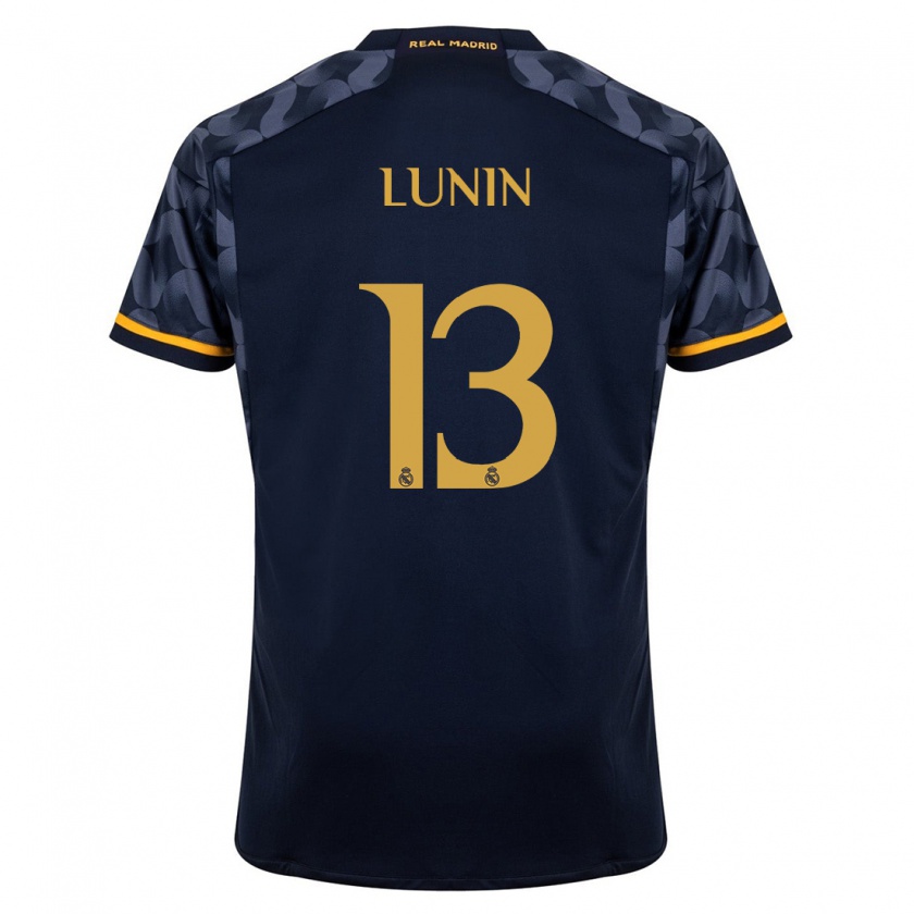 Kandiny Kinderen Andriy Lunin #13 Donkerblauw Uitshirt Uittenue 2023/24 T-Shirt België