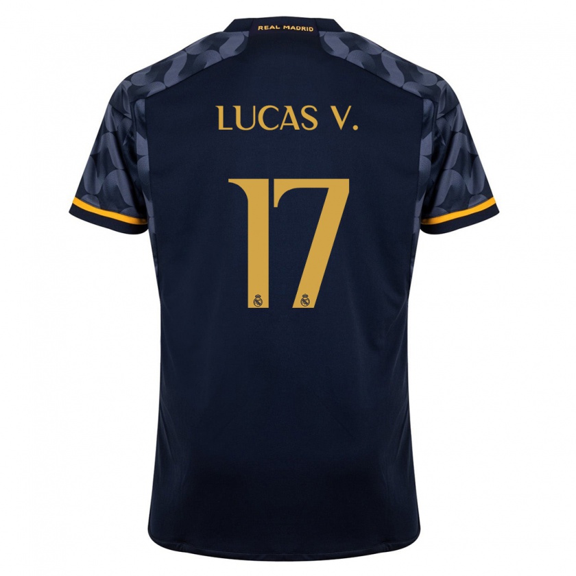 Kandiny Kinderen Lucas Vázquez #17 Donkerblauw Uitshirt Uittenue 2023/24 T-Shirt België