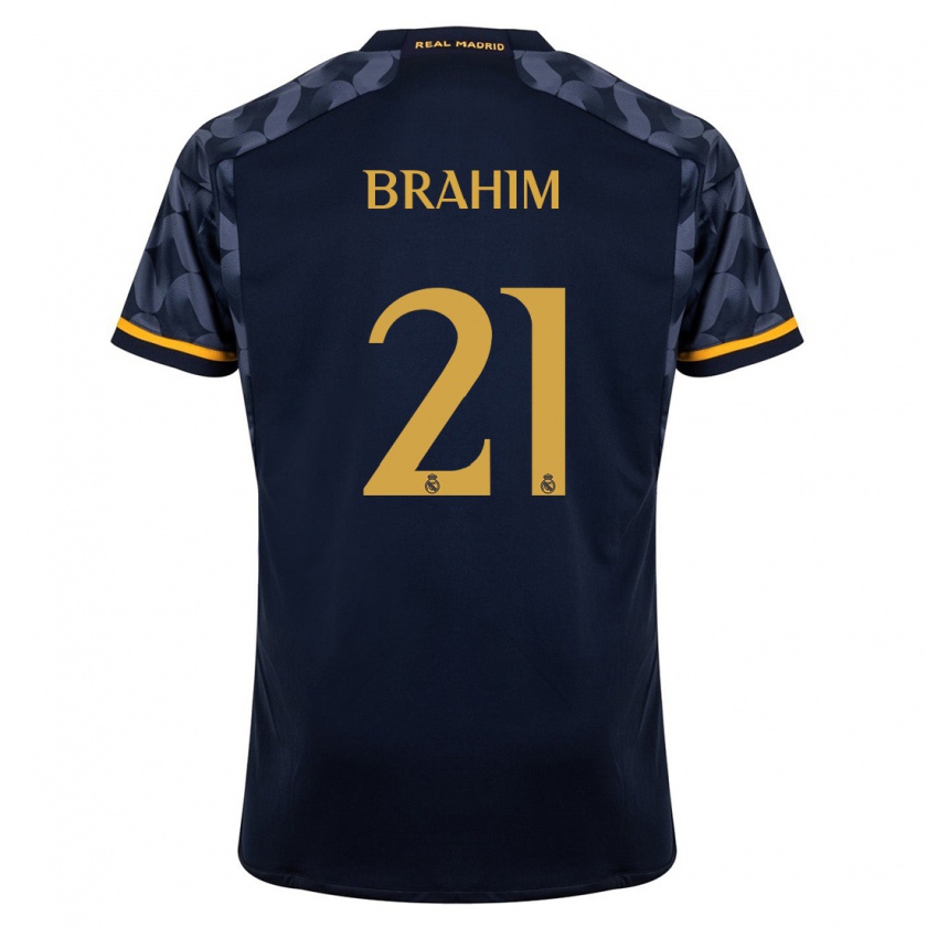 Kandiny Kinder Brahim Díaz #21 Dunkelblau Auswärtstrikot Trikot 2023/24 T-Shirt Österreich