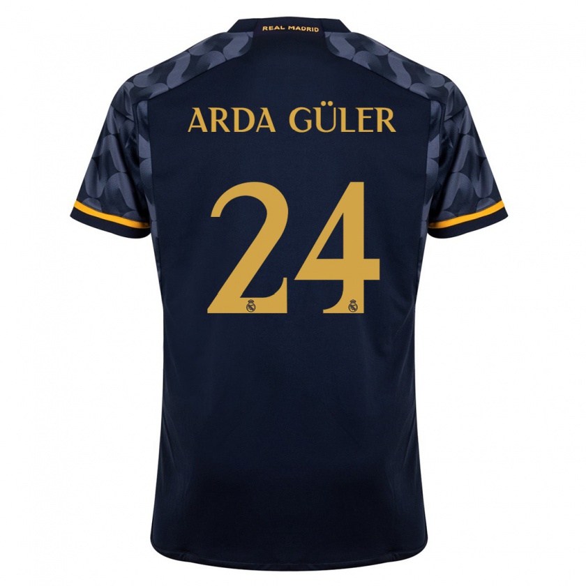 Kandiny Kinderen Arda Güler #24 Donkerblauw Uitshirt Uittenue 2023/24 T-Shirt België