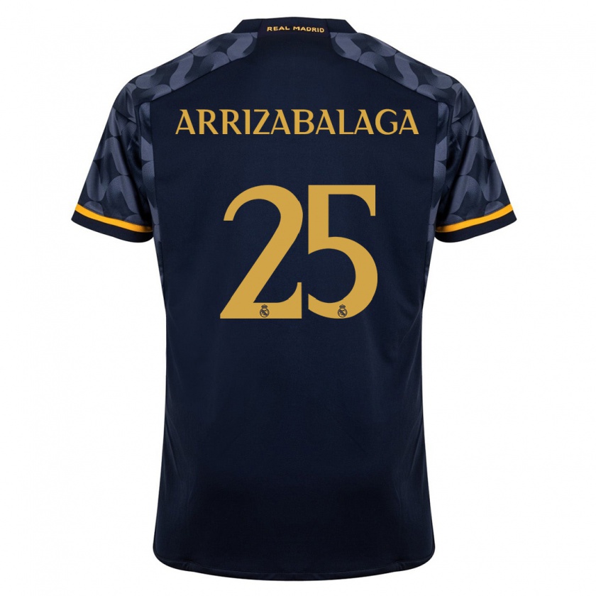 Kandiny Kinderen Kepa Arrizabalaga #25 Donkerblauw Uitshirt Uittenue 2023/24 T-Shirt België