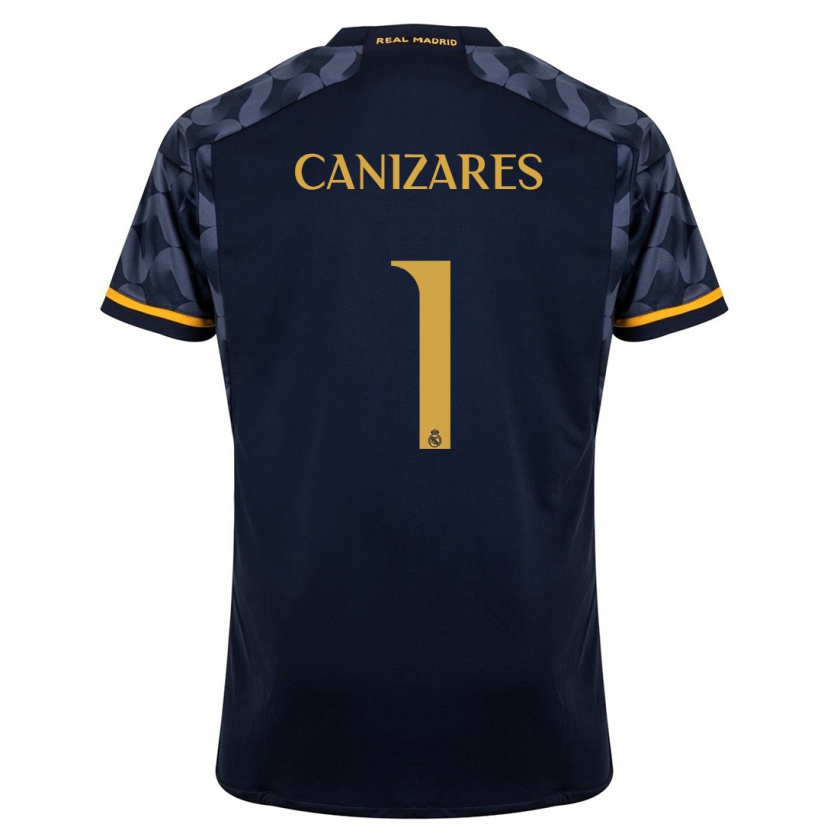 Kandiny Kinderen Lucas Cañizares #1 Donkerblauw Uitshirt Uittenue 2023/24 T-Shirt België