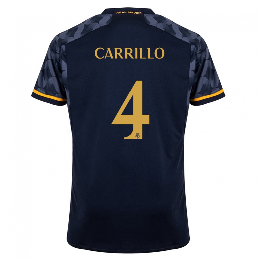 Kandiny Kinderen Álvaro Carrillo #4 Donkerblauw Uitshirt Uittenue 2023/24 T-Shirt België