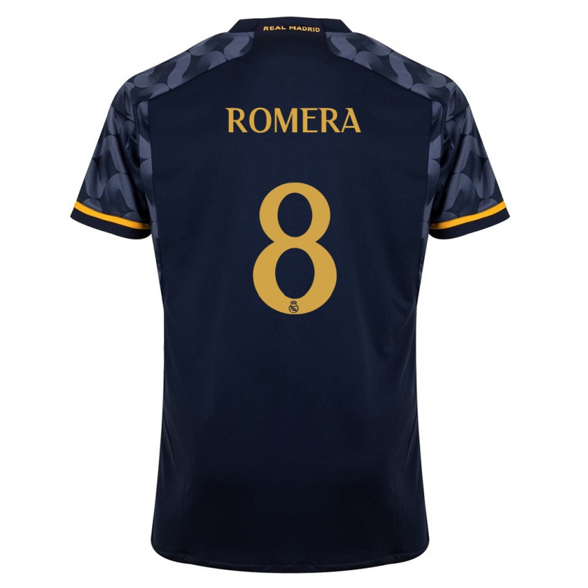 Kandiny Kinderen Miguel Romera #8 Donkerblauw Uitshirt Uittenue 2023/24 T-Shirt België