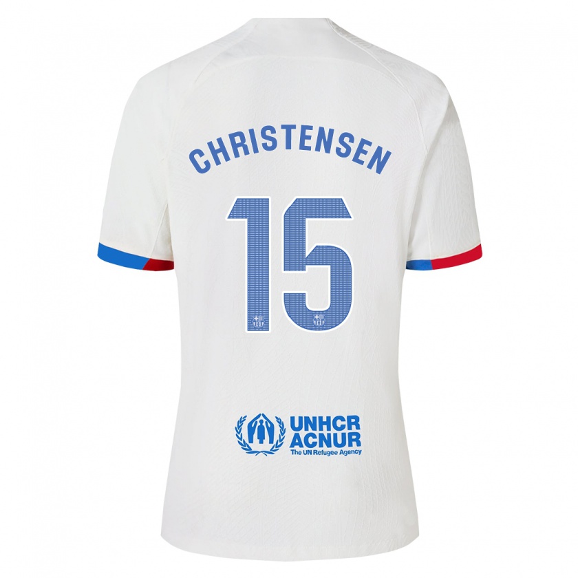 Kandiny Niño Camiseta Andreas Christensen #15 Blanco 2ª Equipación 2023/24 La Camisa