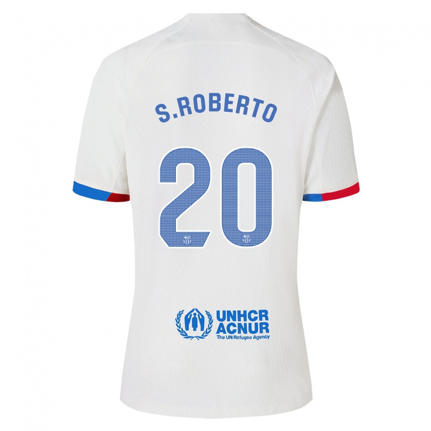 Kandiny Niño Camiseta Sergi Roberto #20 Blanco 2ª Equipación 2023/24 La Camisa