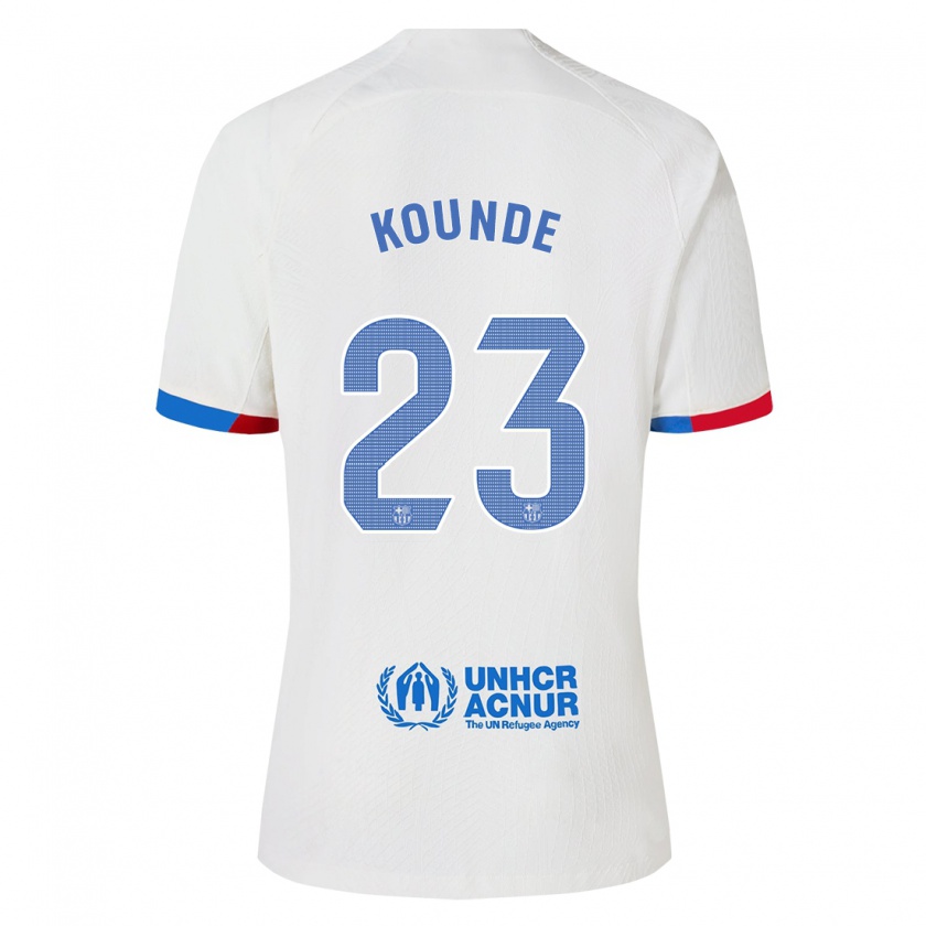 Kandiny Niño Camiseta Jules Koundé #23 Blanco 2ª Equipación 2023/24 La Camisa