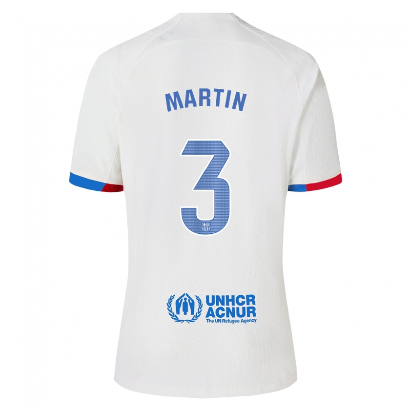 Kandiny Bambino Maglia Gerard Martin #3 Bianco Kit Gara Away 2023/24 Maglietta