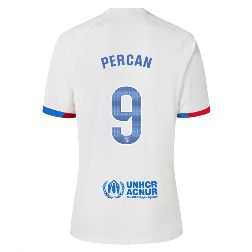 Kandiny Niño Camiseta Diego Percan #9 Blanco 2ª Equipación 2023/24 La Camisa