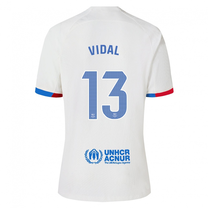 Kandiny Bambino Maglia Marc Vidal #13 Bianco Kit Gara Away 2023/24 Maglietta