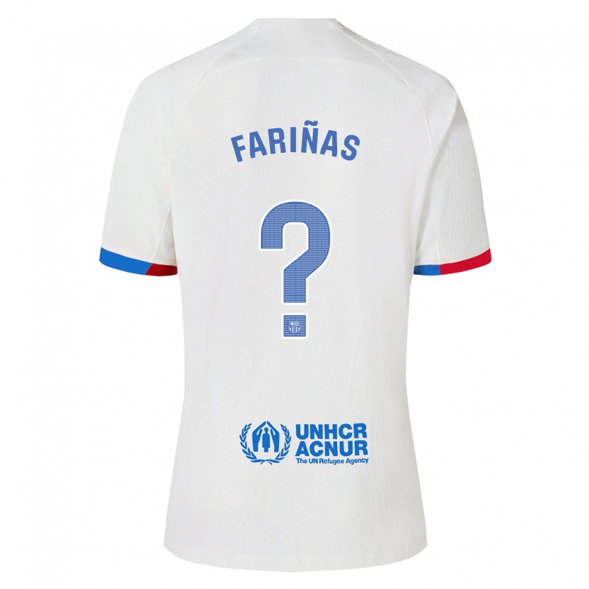 Kandiny Bambino Maglia Brian Fariñas #0 Bianco Kit Gara Away 2023/24 Maglietta