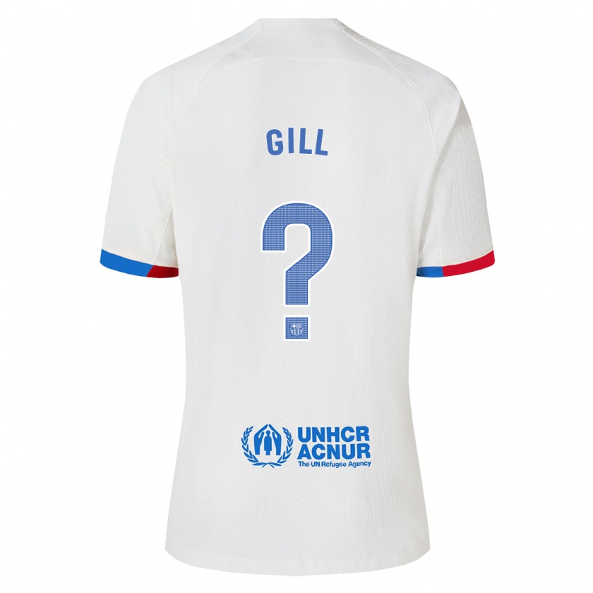 Kandiny Bambino Maglia Adrian Gill #0 Bianco Kit Gara Away 2023/24 Maglietta