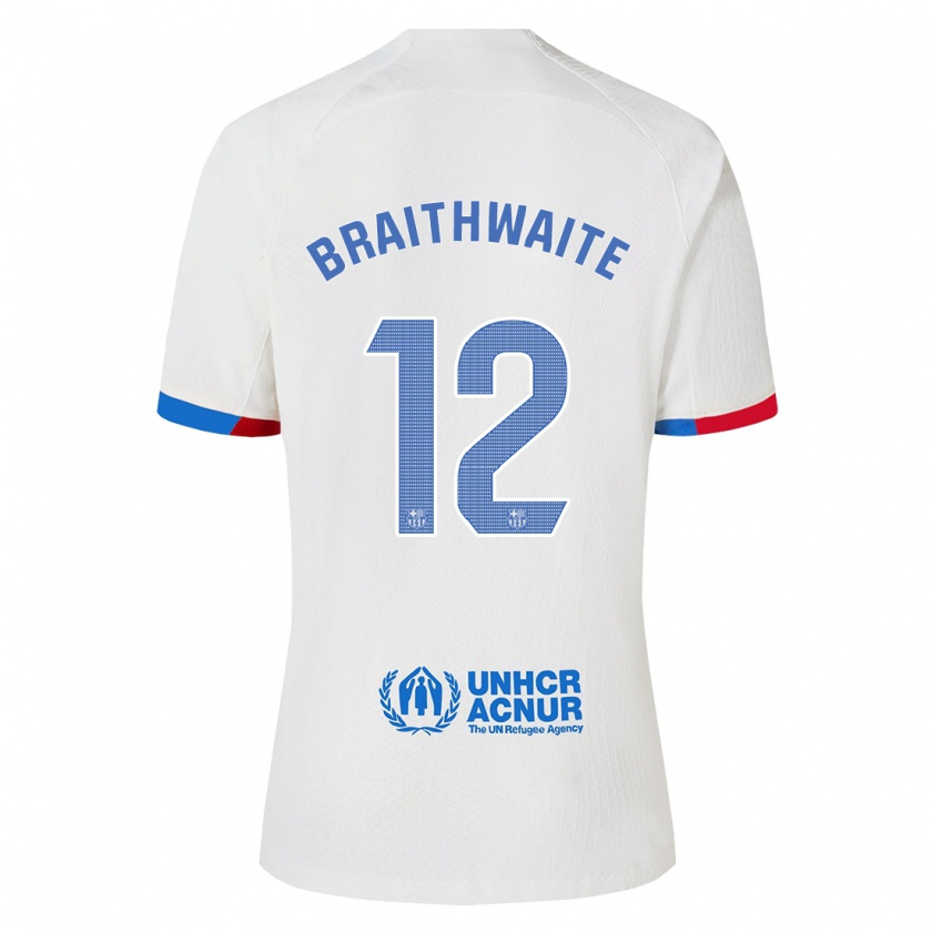 Kandiny Niño Camiseta Martin Braithwaite #12 Blanco 2ª Equipación 2023/24 La Camisa