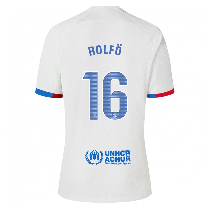 Kandiny Bambino Maglia Fridolina Rolfo #16 Bianco Kit Gara Away 2023/24 Maglietta