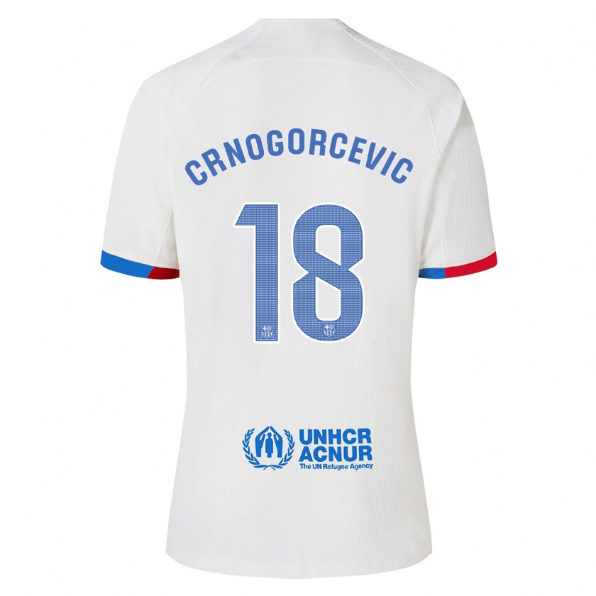 Kandiny Niño Camiseta Ana-Maria Crnogorcevic #18 Blanco 2ª Equipación 2023/24 La Camisa