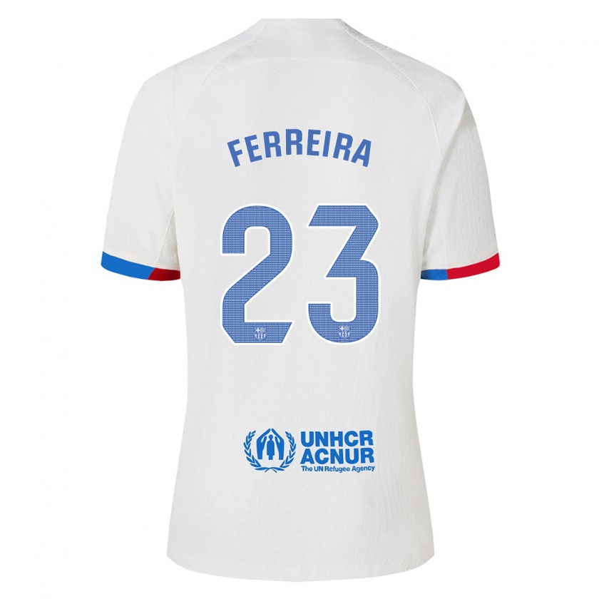 Kandiny Bambino Maglia Geyse Ferreira #23 Bianco Kit Gara Away 2023/24 Maglietta