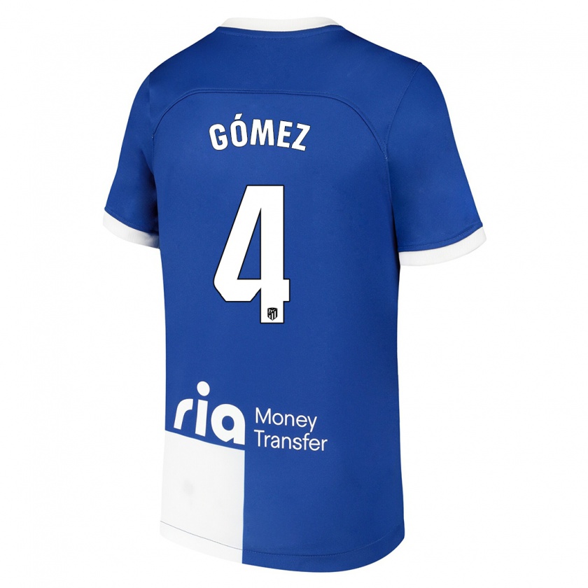 Kandiny Niño Camiseta Mariano Gómez #4 Azul Blanco 2ª Equipación 2023/24 La Camisa