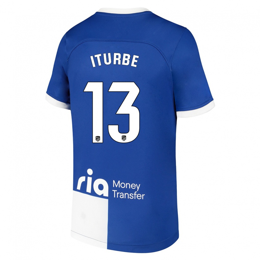 Kandiny Bambino Maglia Alejandro Iturbe #13 Blu Bianco Kit Gara Away 2023/24 Maglietta