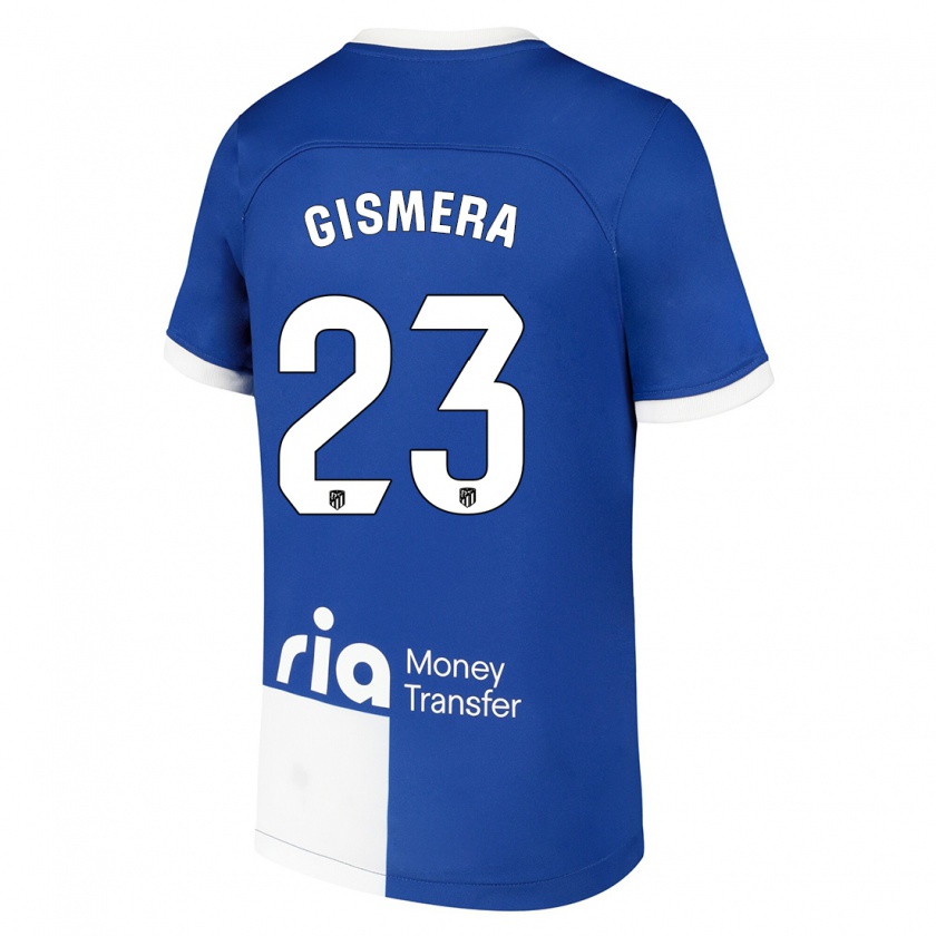 Kandiny Niño Camiseta Aitor Gismera #23 Azul Blanco 2ª Equipación 2023/24 La Camisa