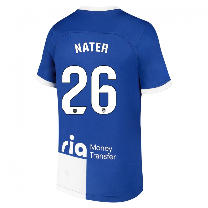 Kandiny Bambino Maglia Silvano Nater #26 Blu Bianco Kit Gara Away 2023/24 Maglietta