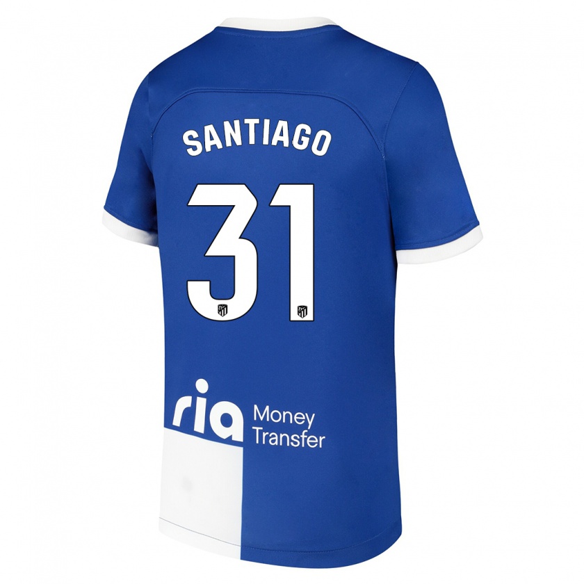 Kandiny Bambino Maglia Abraham Santiago #31 Blu Bianco Kit Gara Away 2023/24 Maglietta