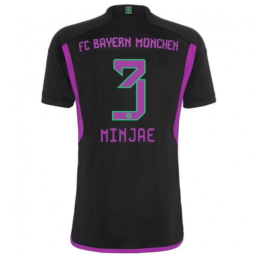 Kandiny Bambino Maglia Min-Jae Kim #3 Nero Kit Gara Away 2023/24 Maglietta