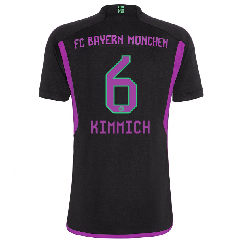 Kandiny Bambino Maglia Joshua Kimmich #6 Nero Kit Gara Away 2023/24 Maglietta