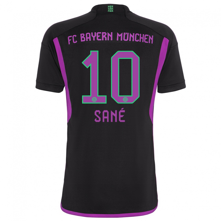 Kandiny Bambino Maglia Leroy Sané #10 Nero Kit Gara Away 2023/24 Maglietta